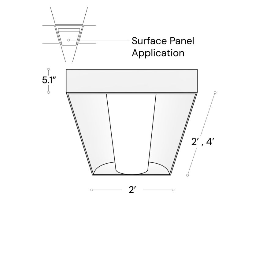 Alcon Lighting 24000-S LED Drop Panel surface light with a white finish.