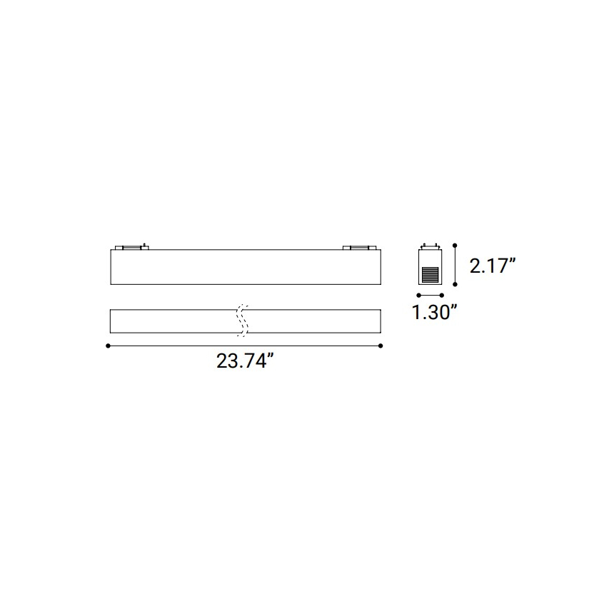 24-Inch Linear Light Modular Track Component