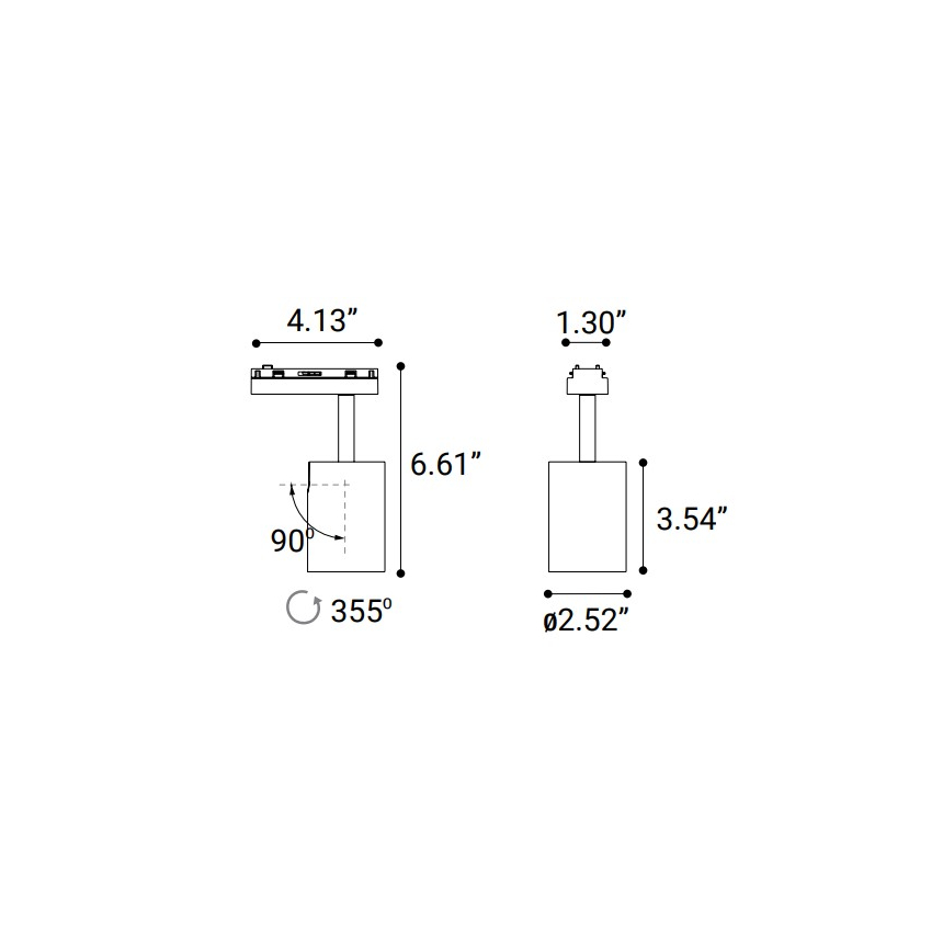 2.5-Inch Adjustable Spotlight Modular Track Component