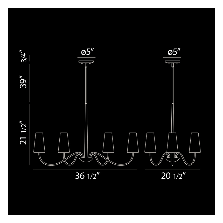 Eurofase Lighting ENZA 6-LIGHT OVAL CHANDELIER