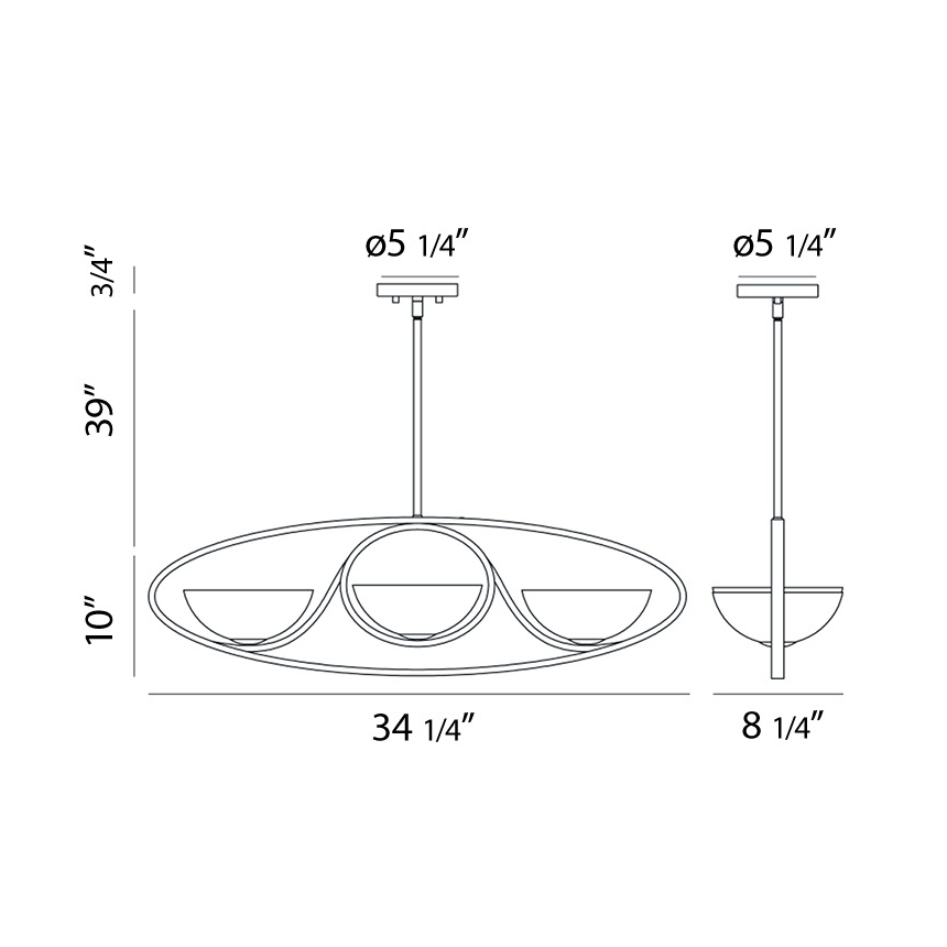 Eurofase Lighting CARLUCCI 3-LIGHT LINEAR CHANDELIER