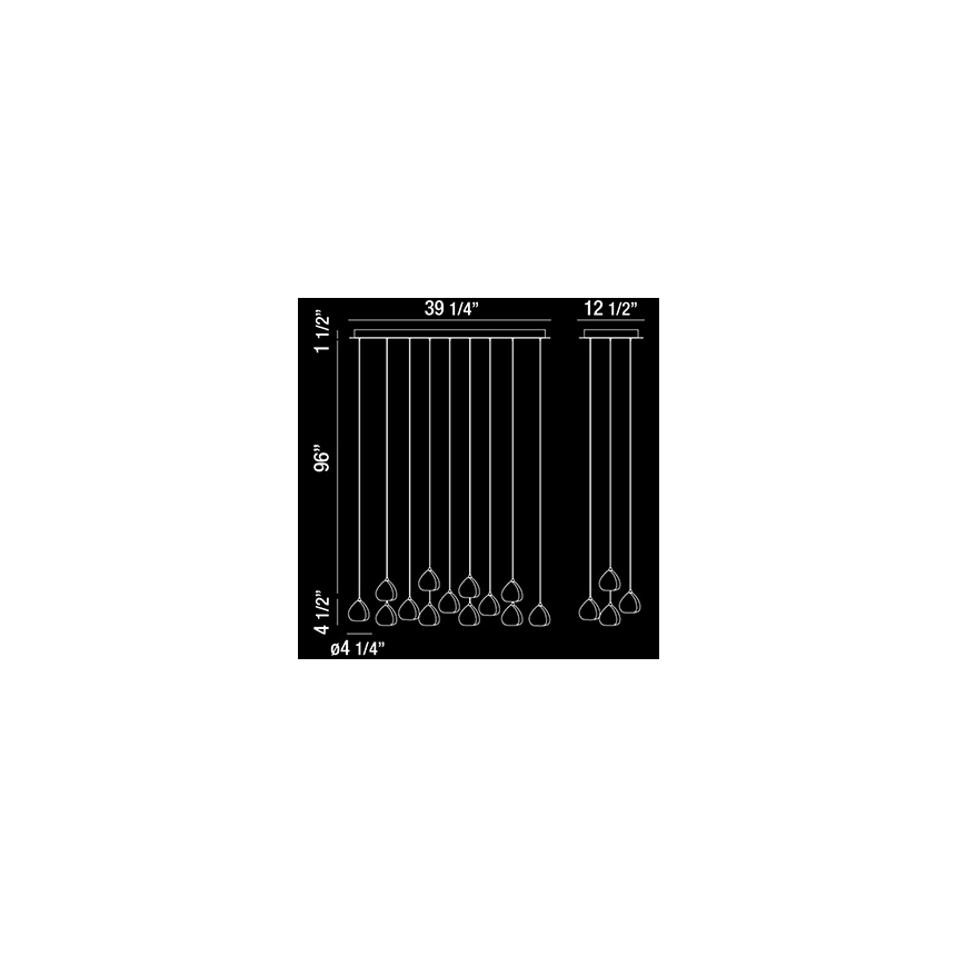 Eurofase Lighting LUCIDO 13-LIGHT OVAL CHANDELIER
