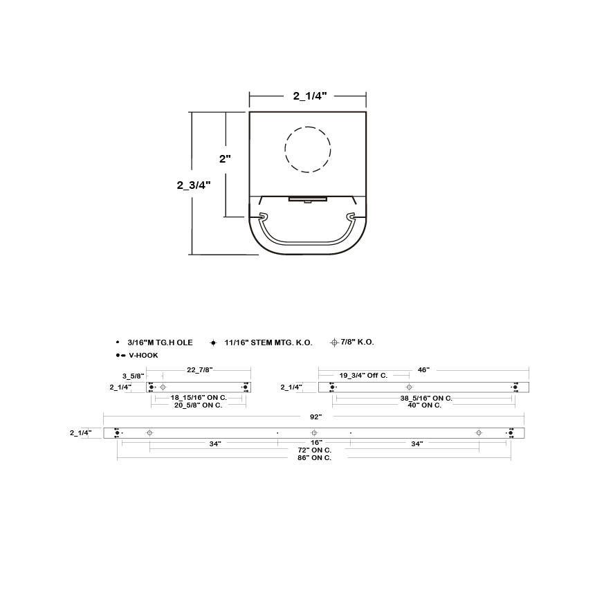 LA Lighting 3-STW100 SERIES 8 Foot LED Strip Lighting Fixture 