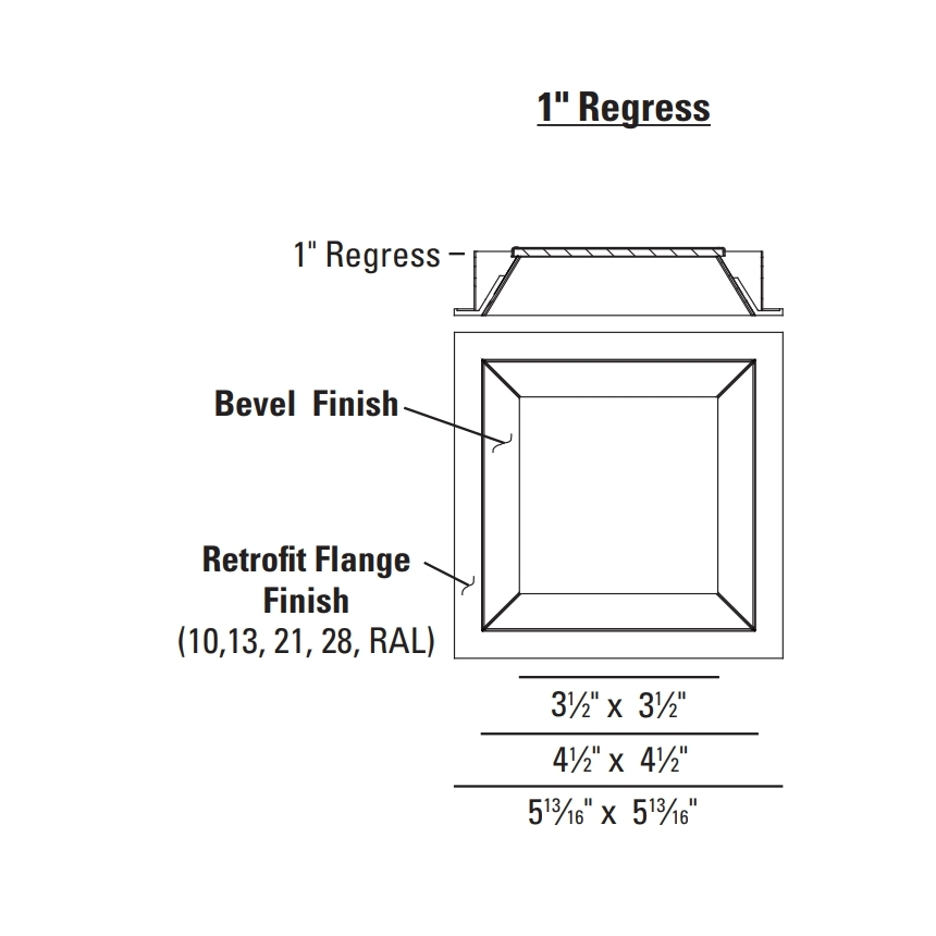USAI Lighting 3110RT Square BeveLED 2.1 Retrofit Downlight 