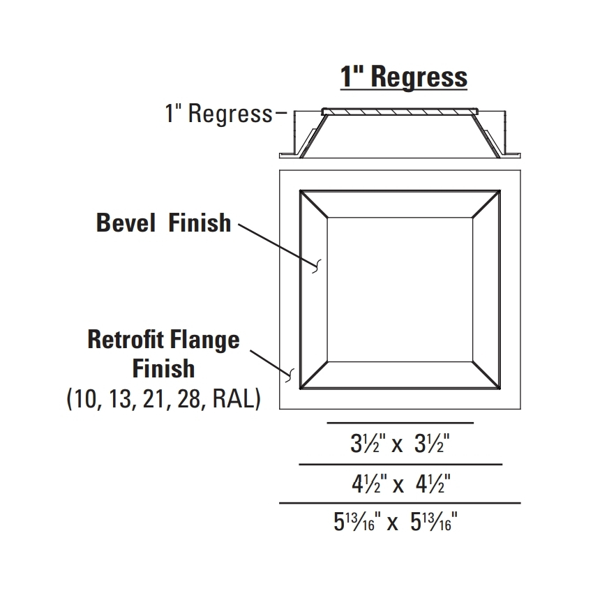 USAI Lighting 3131RT Square BeveLED 2.1 Retrofit Adjustable Downlight 