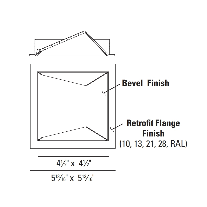 USAI Lighting 3651RT Square BeveLED 2.1 Retrofit Wall Wash Downlight 
