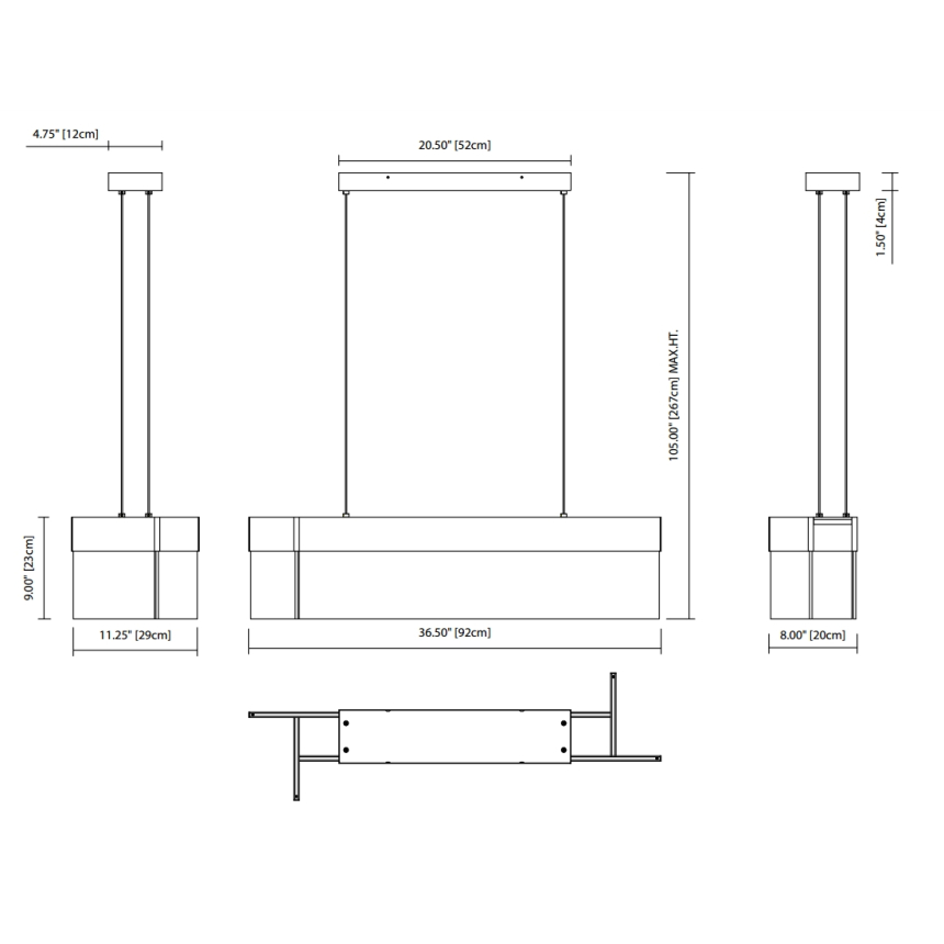 Alcon Lighting 12148 Geo LED 36 Inch Suspended Linear Pendant