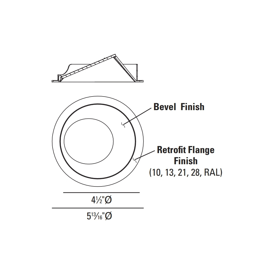 USAI Lighting 3751RT Round BeveLED 2.1 Retrofit Wall Wash Downlight 