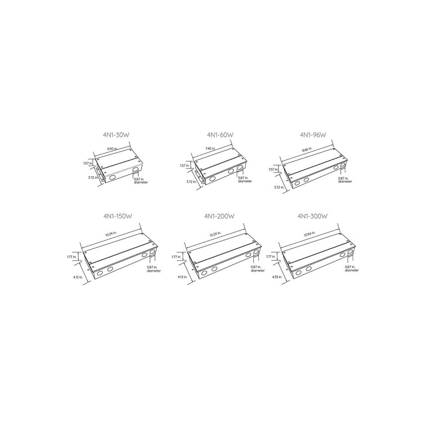 150W 24V DC Triac/ELV/MLV/0-10V Dimmable Transformer LED Driver Power Supply