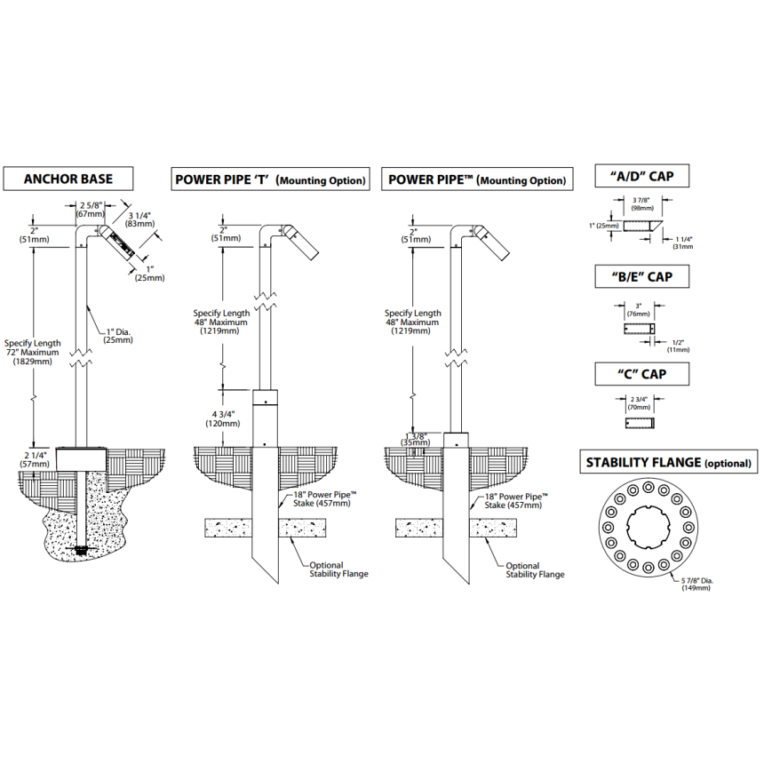BK Lighting SF-L-MM-LED Mini Micro Staff Star LED Style L Pathlight