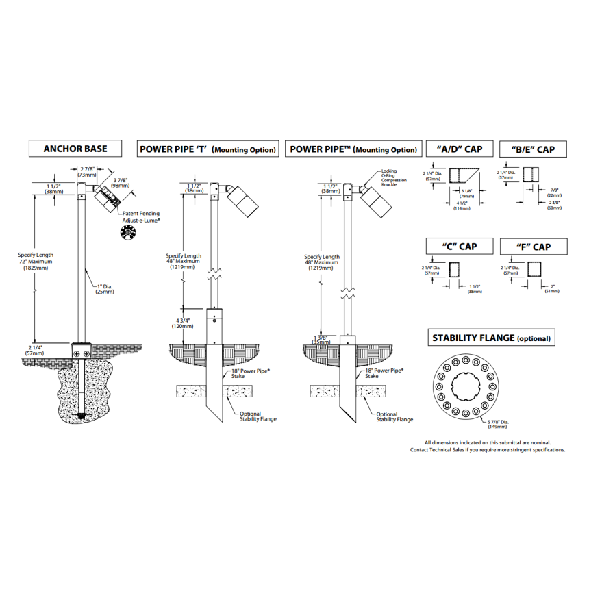 BK Lighting SF-C-LED Staff Star LED Style C Pathlight