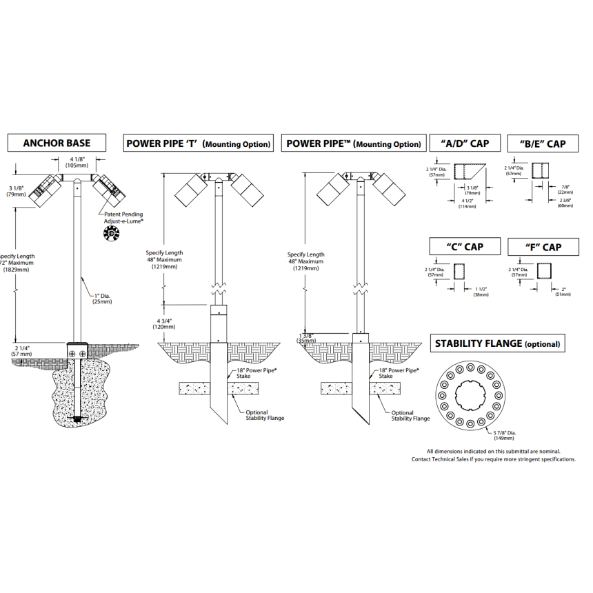 BK Lighting TF-C-LED Twin Staff Star LED Style C Pathlight