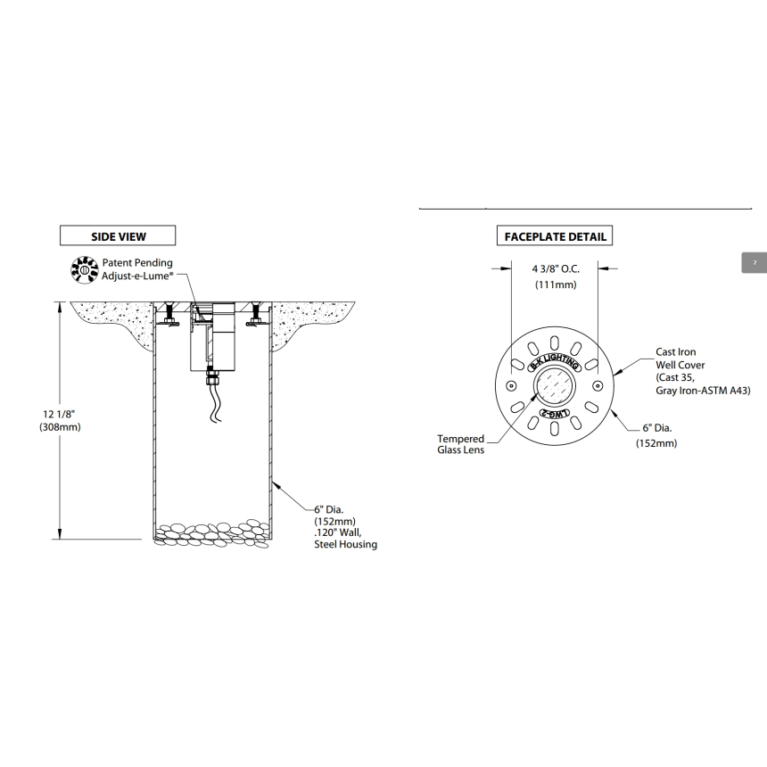 BK Lighting WS-LED Well Star™ Recessed In-Grade Well Light
