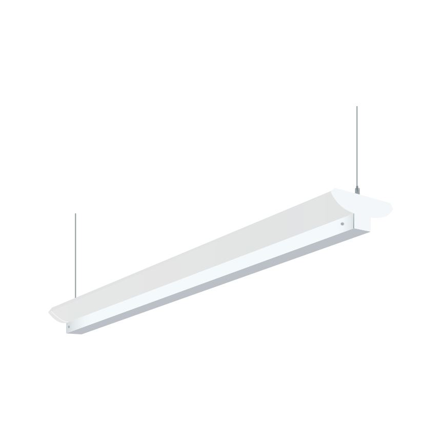 H.E. Williams 79B-8 Industrial Indirect Fluorescent Suspended Light Fixture - 8 FT