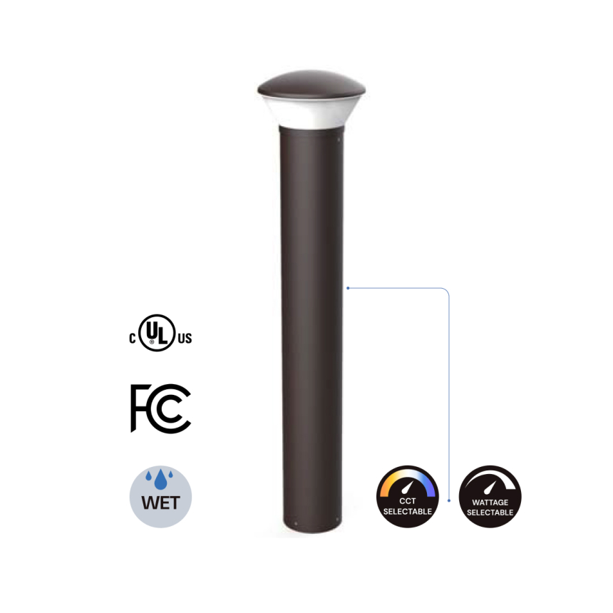 42-Inch Architectural Outdoor Dome Top Bollard LED Pathway Light
