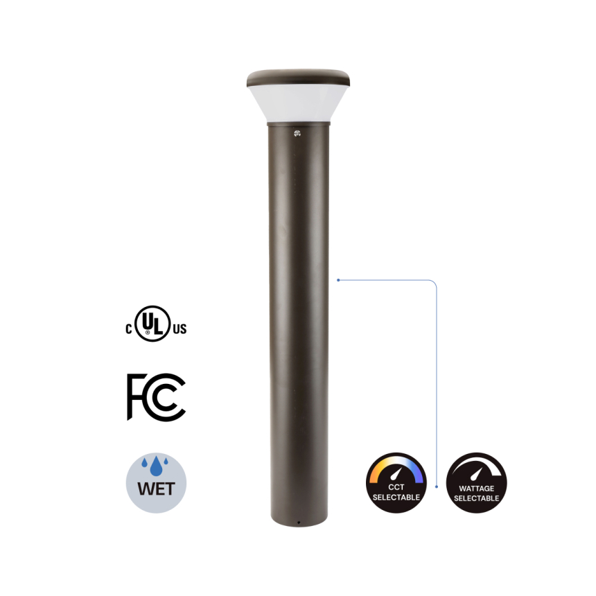 42-Inch Architectural Outdoor Round Bollard LED Pathway Light