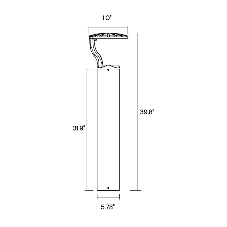 LED Single Arm 40 Inch Bollard