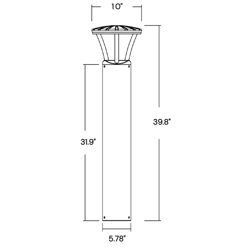 LED Tri-Arm 40 Inch Bollard