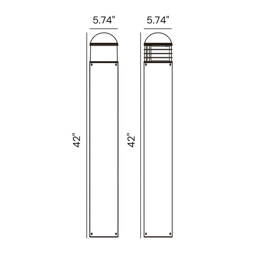 LED Dome Top 42 Inch LED Bollard
