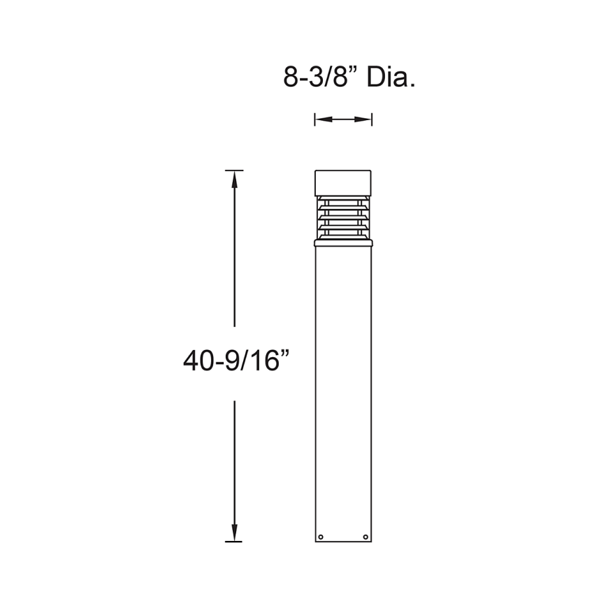 Alcon 9092 Baliz LED 40.5 Inch Flat Top Grated Louver High Efficiency Bollard Pathway Lighting