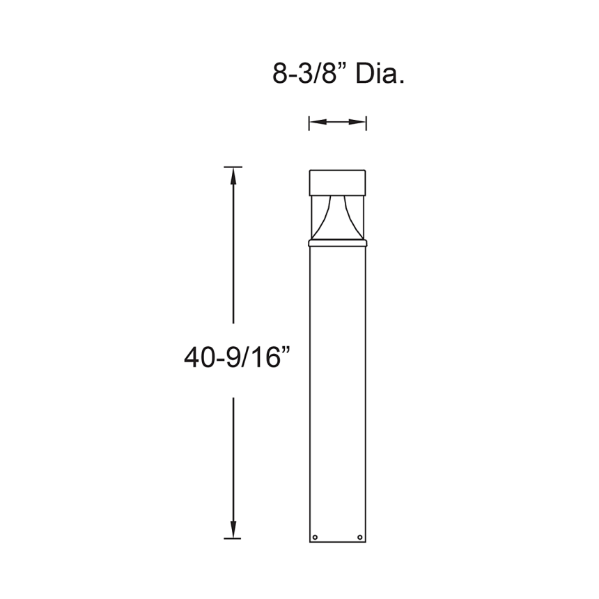 Alcon 9093 Baliz LED 40.5 Inch Flat Top Sand Blasted Louver High Efficiency Bollard Pathway Lighting