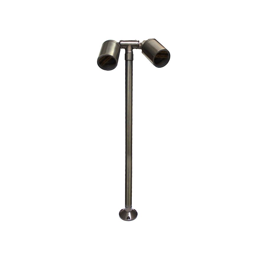Brass Front-Facing Twin Landscape LED Path Light