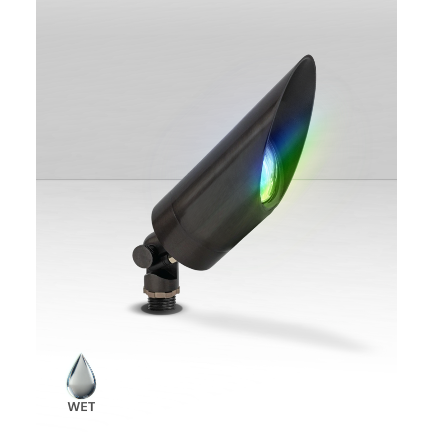 Alcon 9170-LS angled long ground directional up light shown in a dark bronze finish.