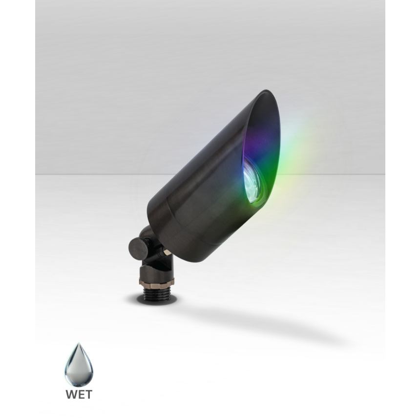 Alcon 9170-MS angled short ground directional up light shown in a dark bronze finish.