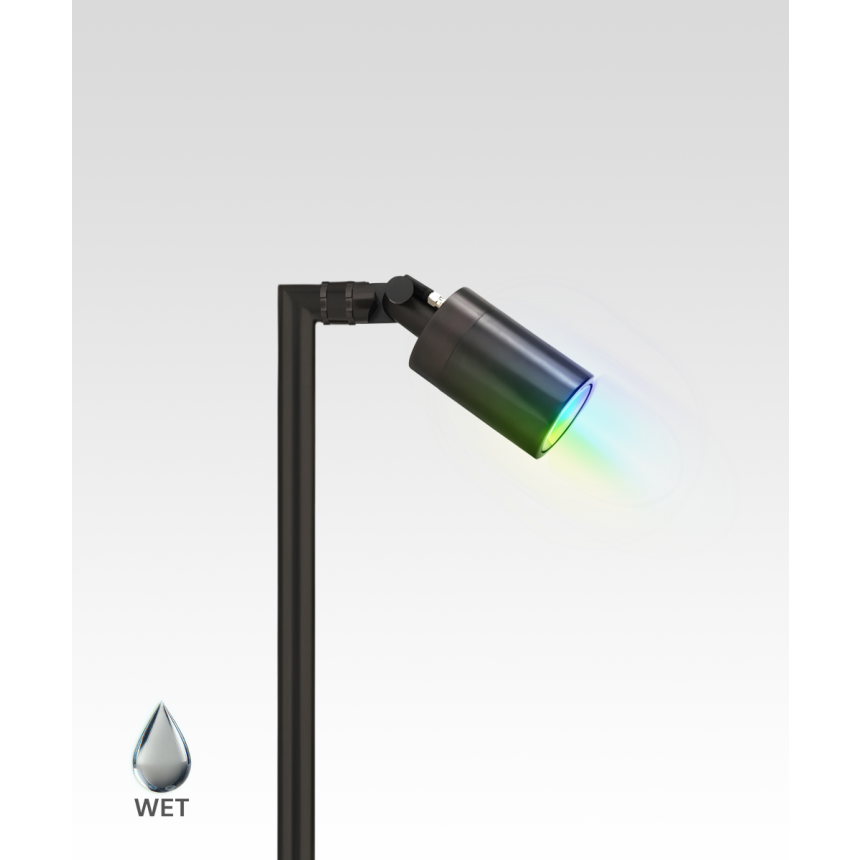 Alcon 9170-S elevated single-arm ground directional up light shown in a dark bronze finish.