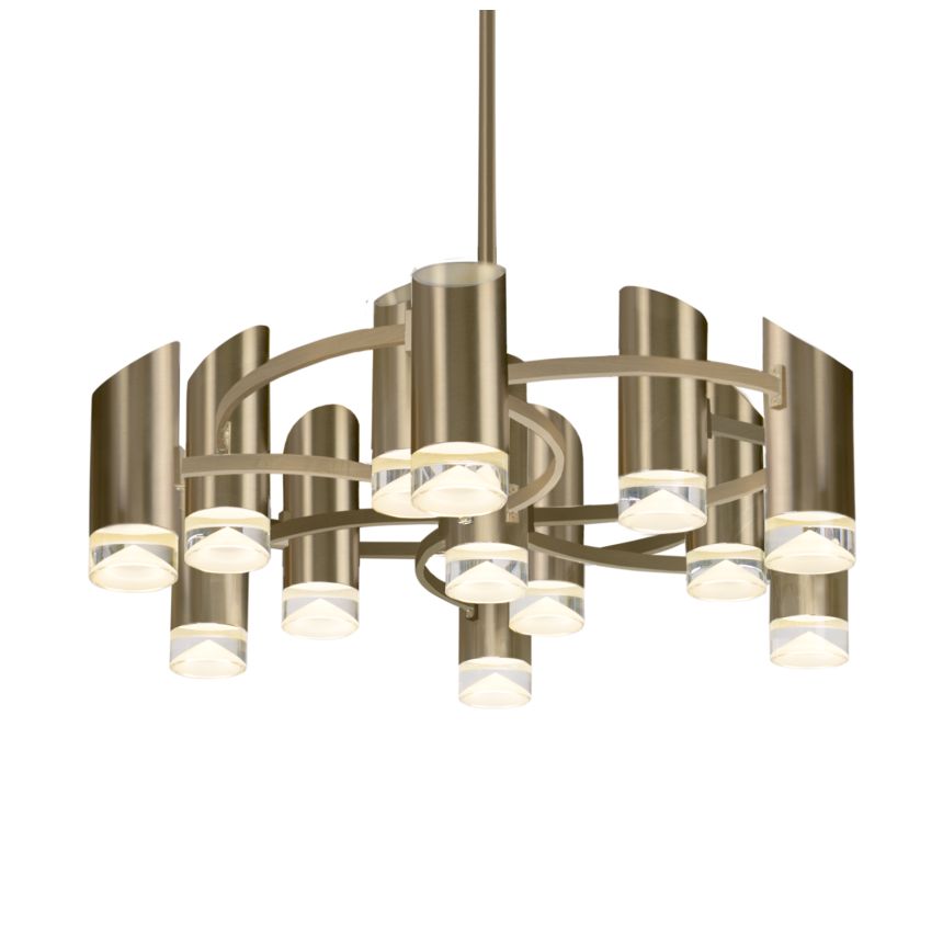Berlin  Vintage Brass Chandelier by Kuzco