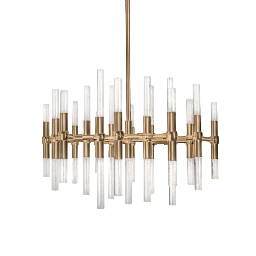 Turin  Vintage Brass Chandelier by Kuzco