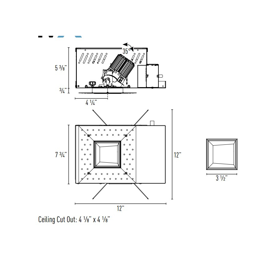 Intense Lighting MXT-STLA3003.5" MX LED Square Trimless Adjustable