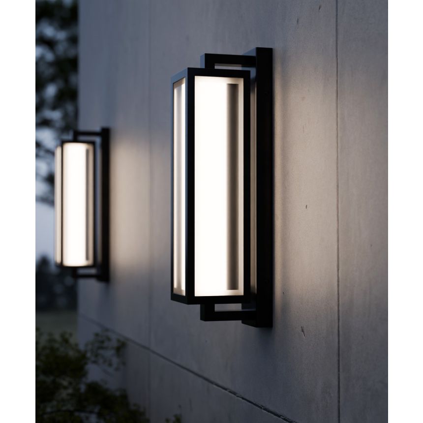 Alcon 11258 Rectangular Outdoor Wall Sconce Light shown in a Black finish