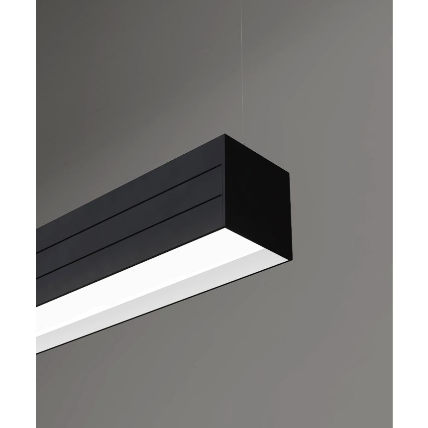 12100-33-P-R 3.75-inch LED linear pendant light shown with a regressed lens in black finish