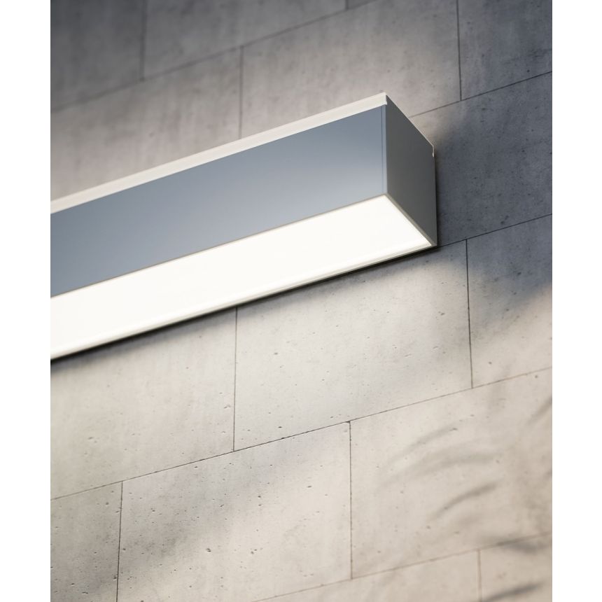 Alcon 12100-41-W Wet-Location Linear Direct and Indirect LED Wall Light shown in a Silver finish