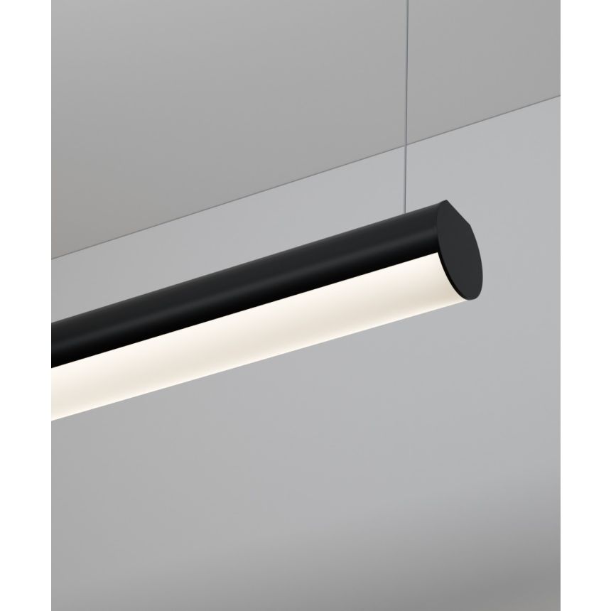 Alcon 12185-P Linear Tube LED Pendant Light shown in a Black finish 