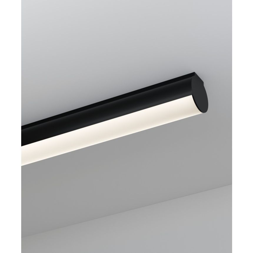 Alcon 12185-S Linear Tube LED Surface Light shown in a Black finish 