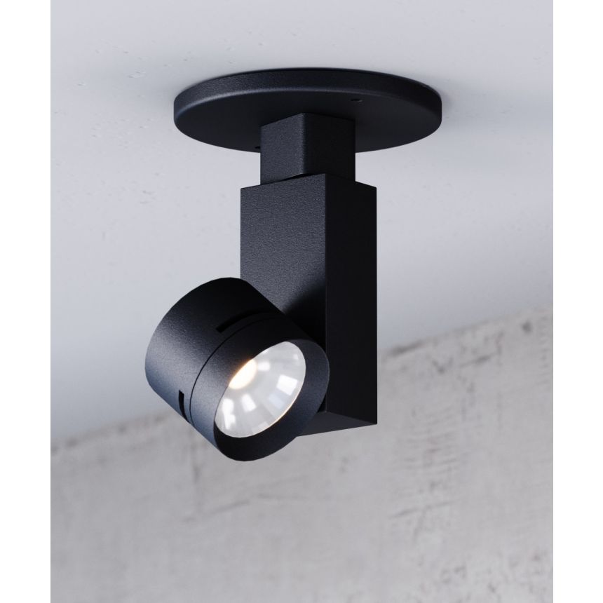 Alcon 13306-MR Black Architectural 2.5-Inch LED Monopoint Head – 5.9" Total Height x 4.1" Total Width x 2.54" Cylinder Diameter x 3" Housing Length