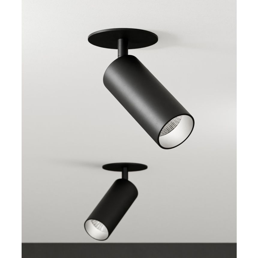 Alcon 13351 Round Adjustable reccesed monopoint Light shown in a Black finish