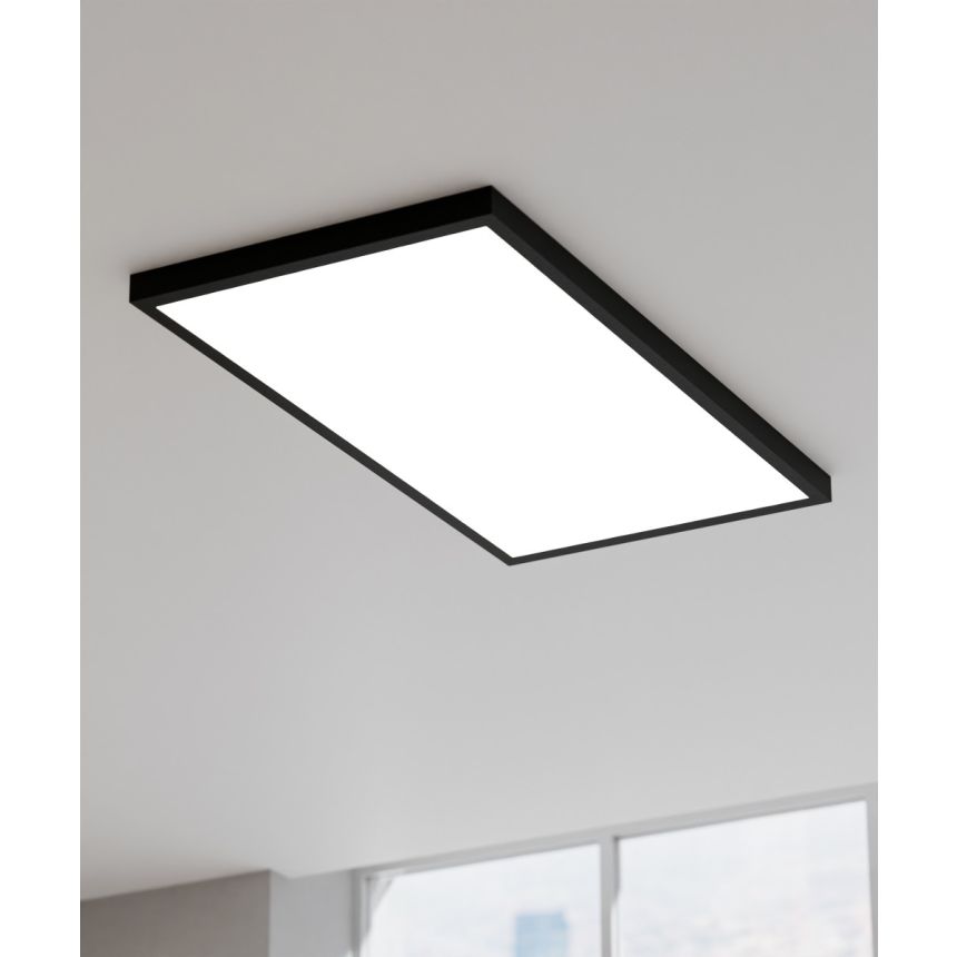 Alcon 14001-S Black Surface-Mounted Back-Lit LED Panel Light shown in a Black finish