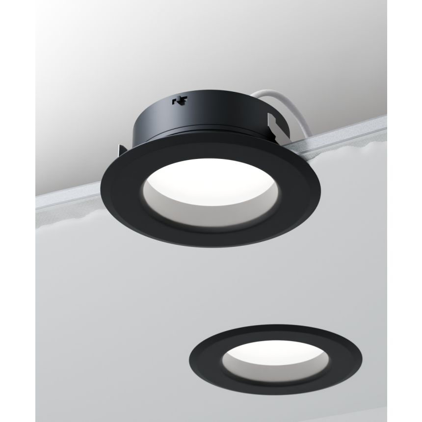 Alcon 14008-4 Round Recessed Can Light shown in a Black finish