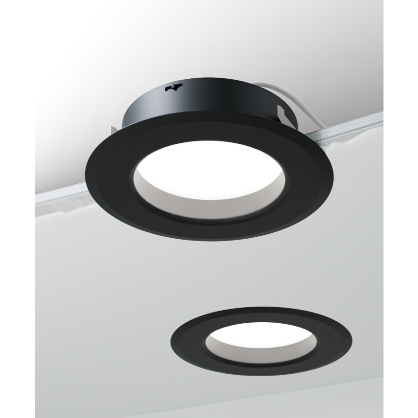 Alcon 14008-6 Round Recessed Can Light shown in a Black finish 