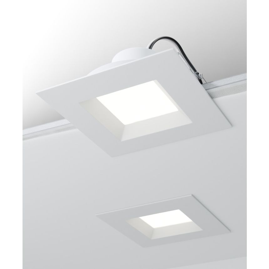 Alcon 14009-6 Square LED Can Light shown in a White finish