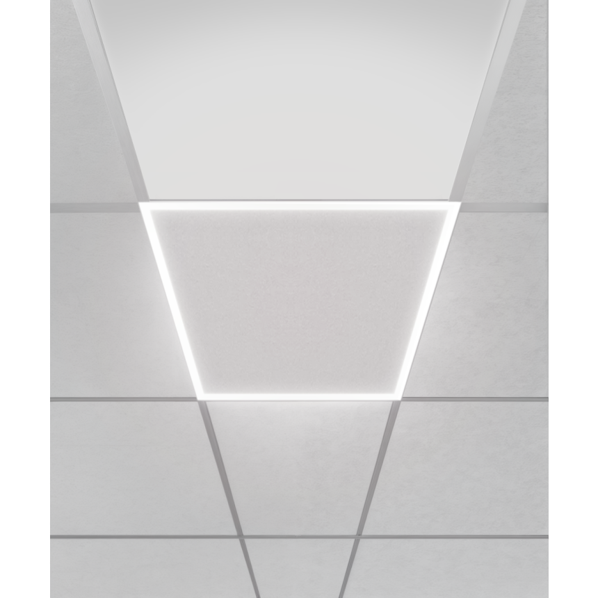 Alcon Lighting 14029-R LED Recessed Troffer Panel slim edge lit LED light with a matching acoustic finish.