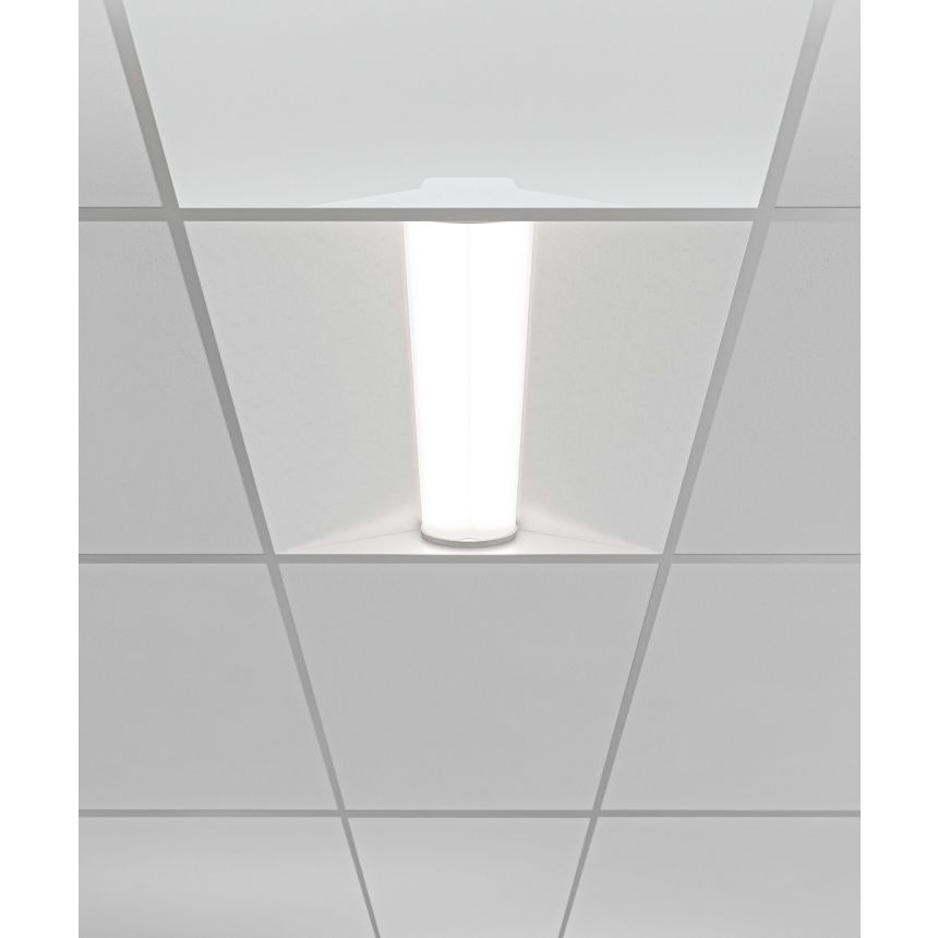 Alcon 14064 Architectural Center-Basket LED Troffer Light shown in a White finish