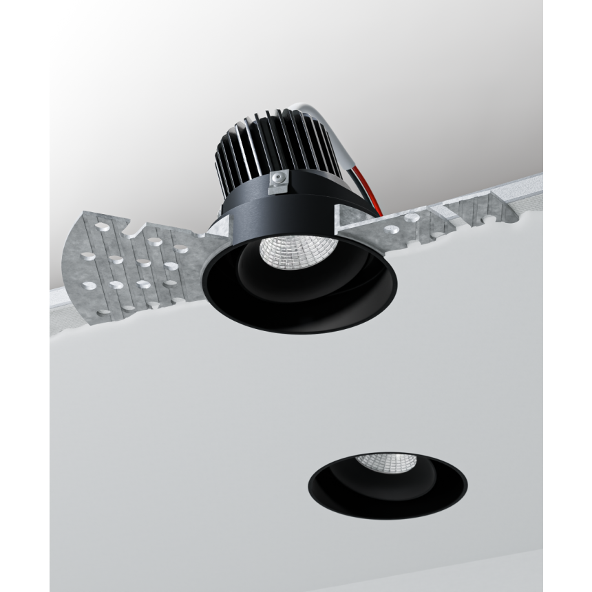 Alcon 14074-RA Trimless Recessed Adjustable Light shown in a Black finish