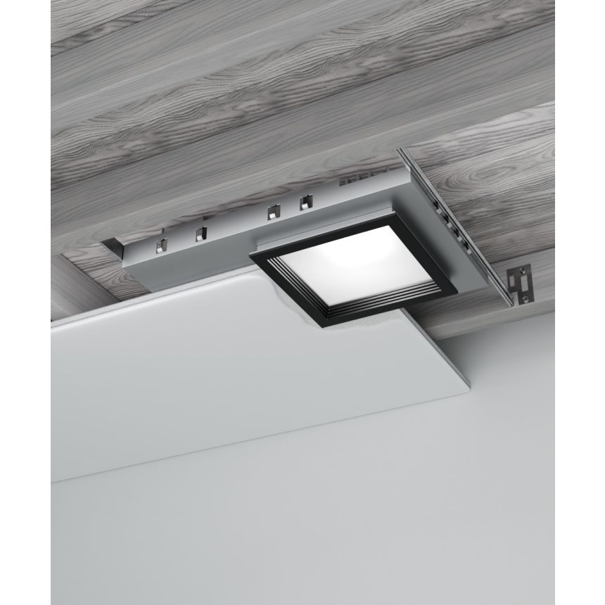 Alcon 14077 Square IC Rated Super Shallow LED Recessed Light shown in a Black finish 