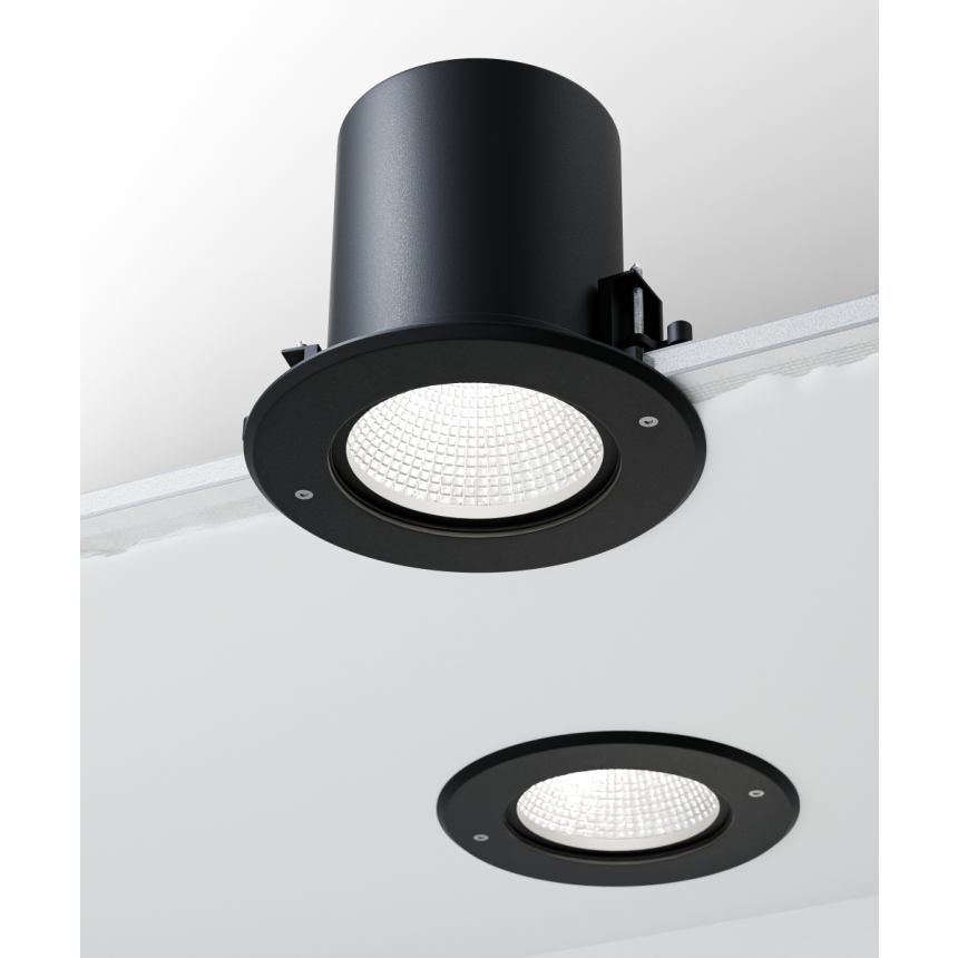Alcon 14078-4 Round Recessed Vandal Resistant Exterior Can Light shown in a Black finish 