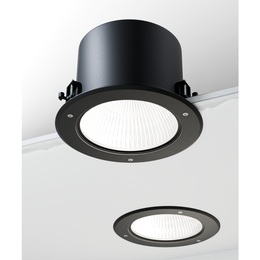 Alcon 14078-6 Round Recessed Vandal Resistant Exterior Can Light shown in a Black finish