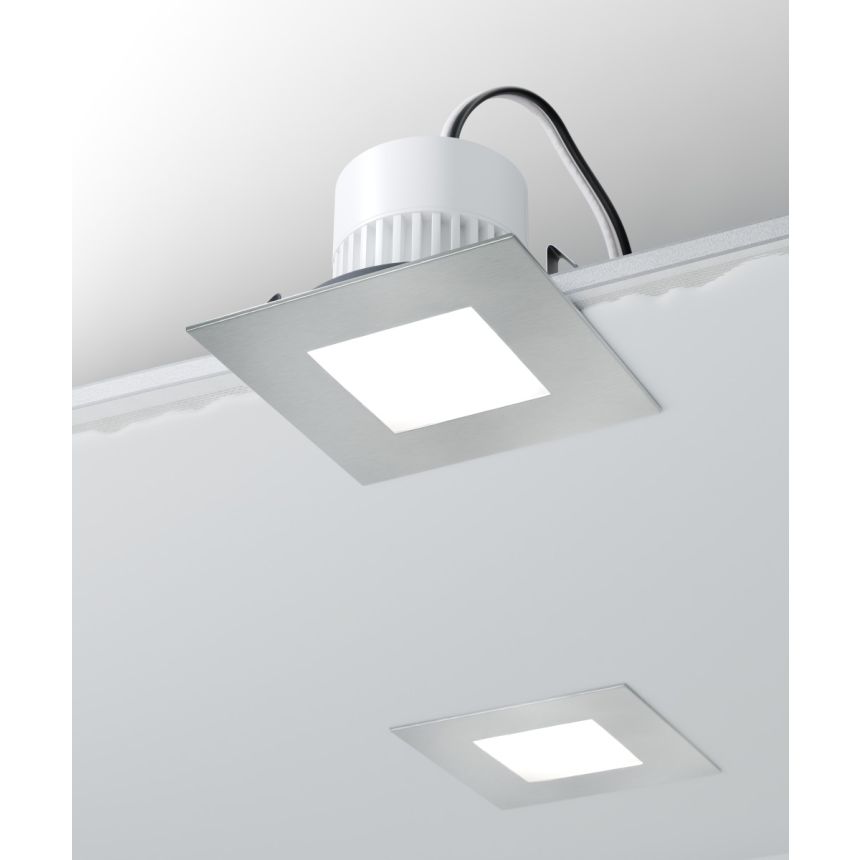 Alcon 14083 Architectural Square LED Can Light shown in a Chrome finish 